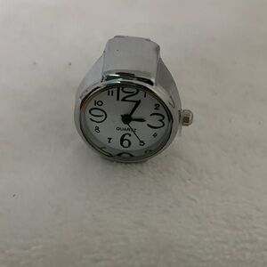 Quartz Watch Ring with White Dial